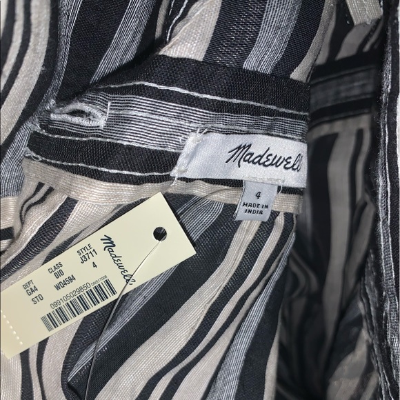 NWT Madewell Apron Striped Button Back Dress - Picture 2 of 7